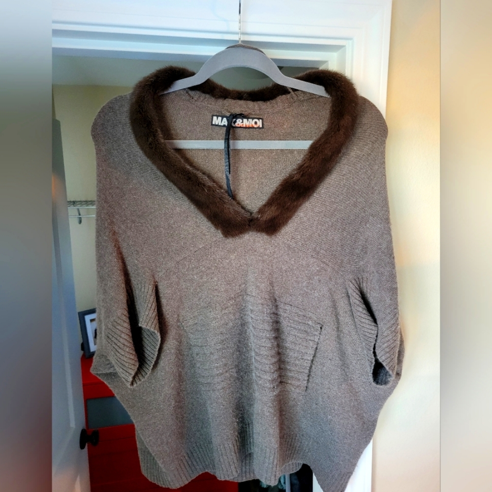 MAX&MOI Paris Cashmere Faux Fur Sweater